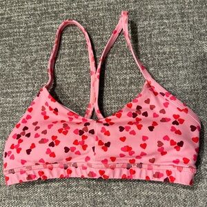 Pink Heart Patterned Women's Bralette